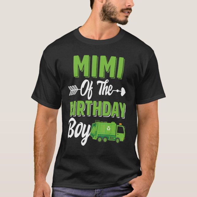 T-shirt Mimi De L'Anniversaire Garbage Truck Correspondant (Devant)