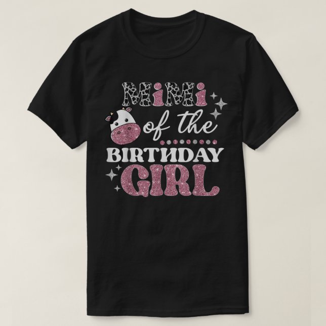 T-shirt Mimi De L'Anniversaire Pour Girl Cow Farm Birthday (Design devant)