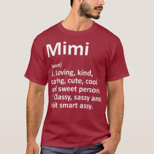 T-shirt MIMI Définition Nom personnalisé Amusant Anniver