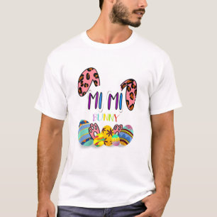 T-shirt Mimi Leopard Lapin Lapin Oreilles Joyeuses Pâques 