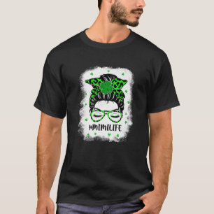 T-shirt Mimi Messy Bun St Patrick's Day Funny Irish Lucky
