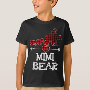T-shirt Mimi Oear Pajama de Noël Rouge Plaid Buffalo Famil