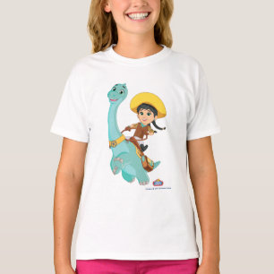 T-shirt Min & Clover   Joyeux Cowgirl & Brontosaurus Ride