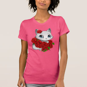 T-shirt mince d'ajustement de rose rose romantique