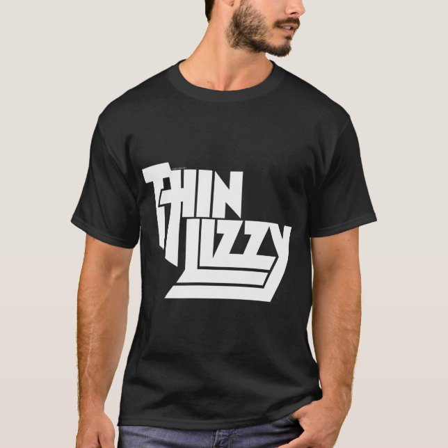 T-shirt Mince Lizzy Â€"Logo Pile Blanc (Devant)
