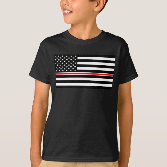T-shirt Mince Red Line Drapeau : Mémorial du héros des pom (Devant)