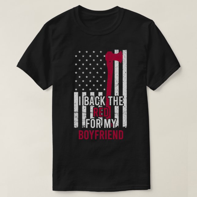 T-shirt Mince Red Line Drapeau Pompier Girami (Design devant)