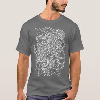 T-shirt Mind Melting Trippy noir et blanc Abstrait