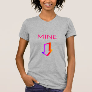 T-shirt Mine rose de la main flèche pro choix drôle