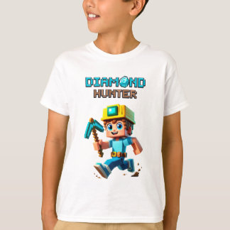 T-shirt Minecraft Movie, Steve Miner, Diamond Hunter, Garç
