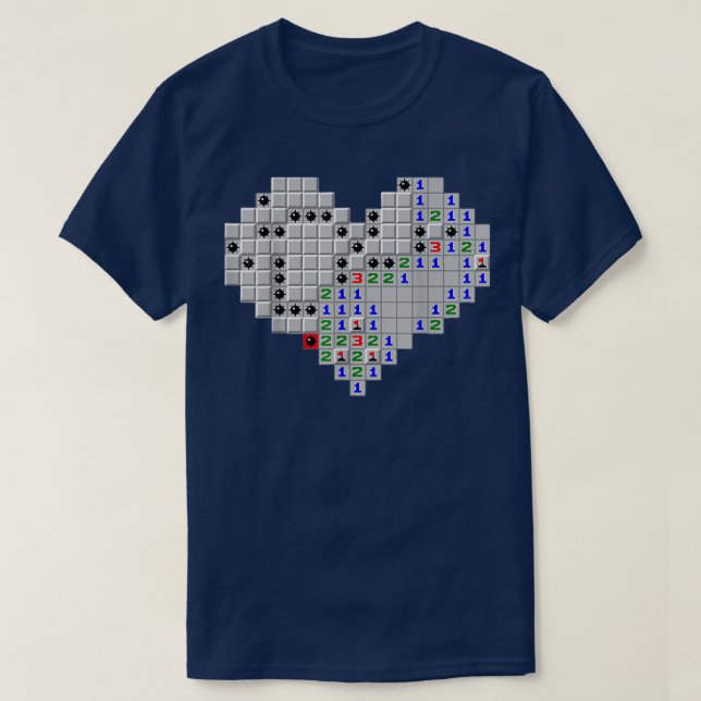 T-shirt Minesweeper Coeur Saint Valentin  (Design devant)