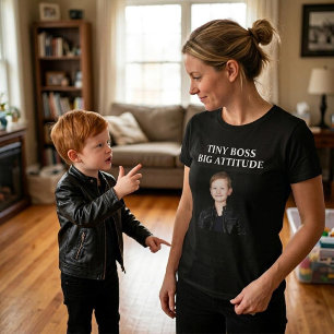 T-shirt Mini-boss, grande attitude Photo enfant personnali