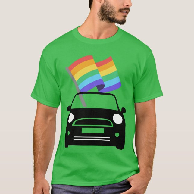 T-shirt MINI Cooper Version Pride 1 drôle (Devant)