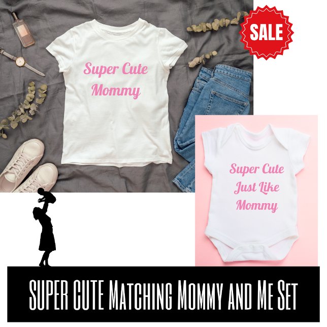 T-shirt Mini Correspondante Maman Super Mignonne (Créateur téléchargé)
