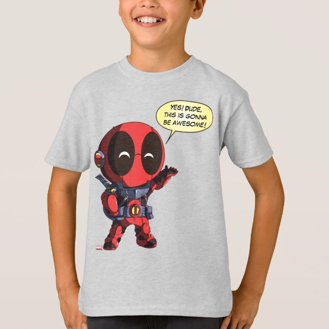 T-shirt Mini Deadpool en armure (Devant)