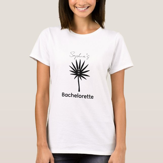T-shirt Mini-femme de chambre de célibataire noire et blan (Devant)
