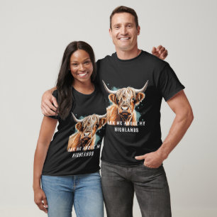 T-shirt Mini Highland Cow Retro Colonnes Animaux de ferme