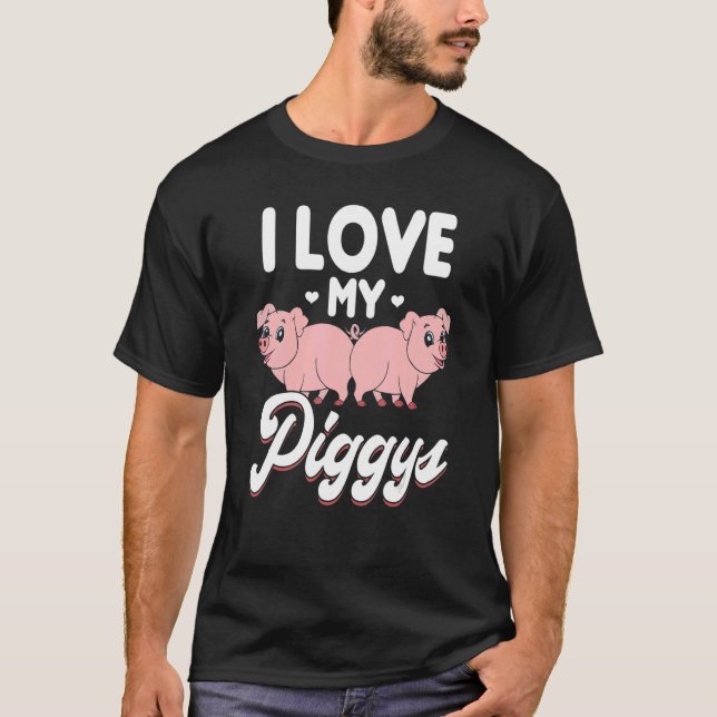 T-shirt Mini Maison Cochon J'Aime Mon Piglet Teacup Cochon (Devant)