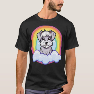 T-shirt Mini Schnauzer Arc-en-ciel Kawaii Chien Chien Chie
