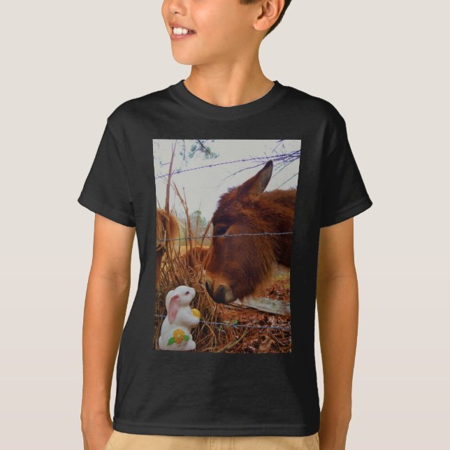 T-shirt Miniature cheval Brown et lapin de Pâques (Devant)