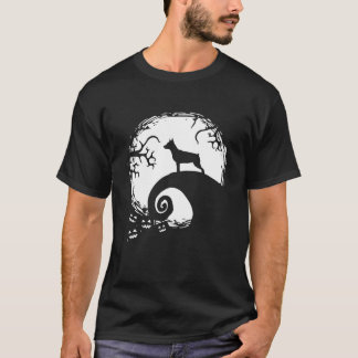 T-shirt Miniature Pinscher And Moon Halloween
