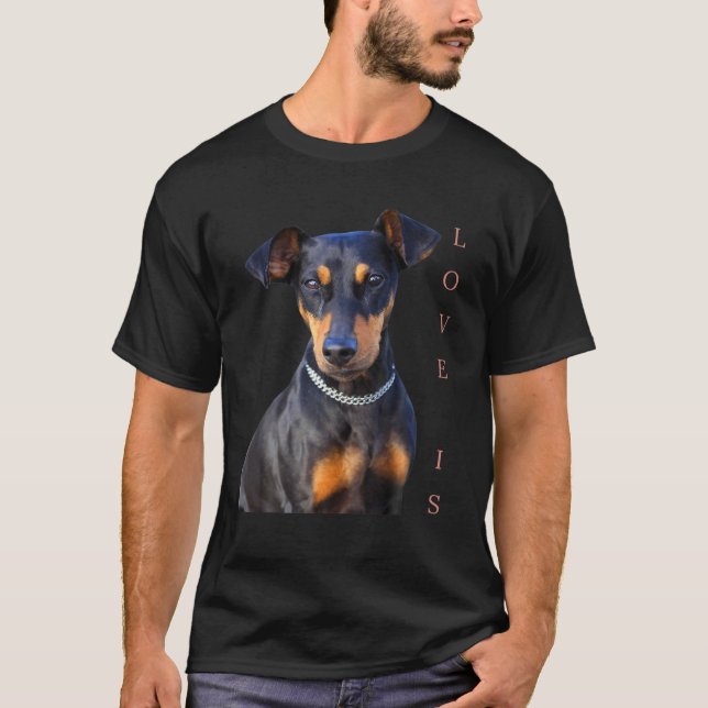 T-shirt Miniature Pinscher Chien Maman Papa T Love Puppy P (Devant)