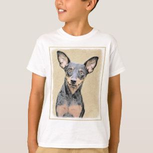 T-shirt Miniature Pinscher Peinture mignonne Chien Art ori