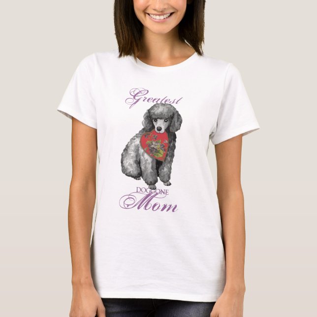 T-shirt Miniature Poodle Heart Maman (Devant)