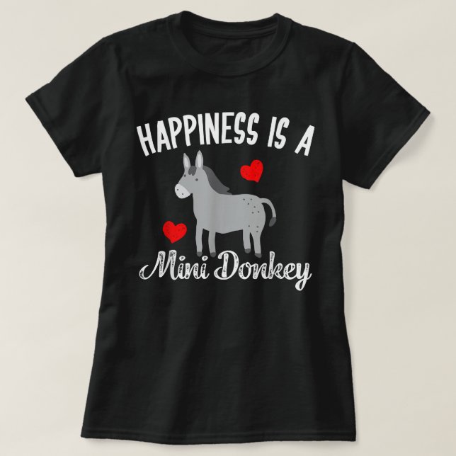 T-shirt Miniature Rancher Donkeys Farmer Mini Amoureux Don (Design devant)
