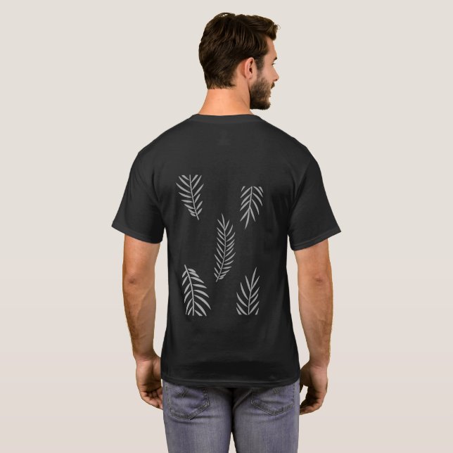 T-shirt Minimal Leaf Pattern Tee (Dos entier)