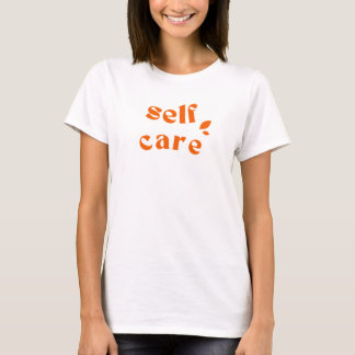 T-shirt Minimal Orange Inspirational Self Care Women