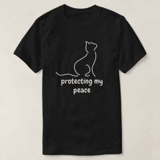 T-shirt Minimal Protecting My Peace Cat Illustration