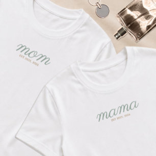 T-shirt Minimal Sage Script & Or Maman Établie