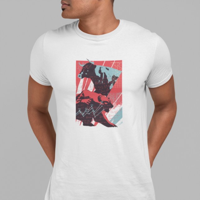T-shirt Minimal Stock Market Bull Bear Chart (Minimal Stock Market Bull Bear Chart T-Shirt)