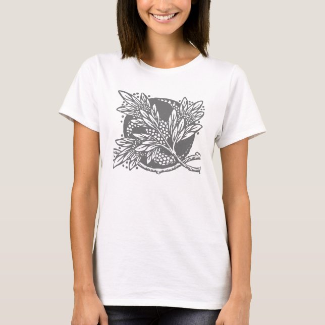 T-shirt minimalisme floral Art nouveau (Devant)