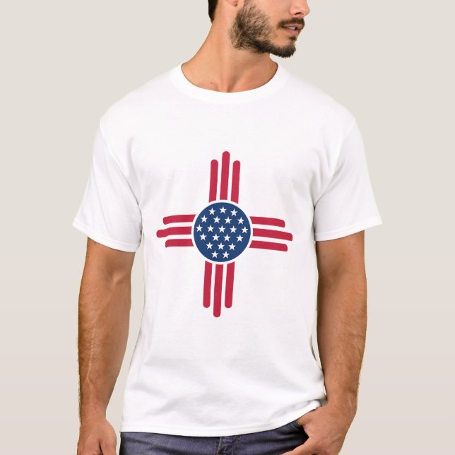 T-shirt Minimalist American Zia Symbol – Clean Modern USA (Devant)