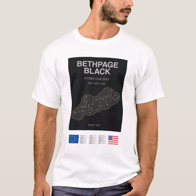 T-shirt Minimalist Bethpage Black Ryder Cup Line Print Tee (Devant)