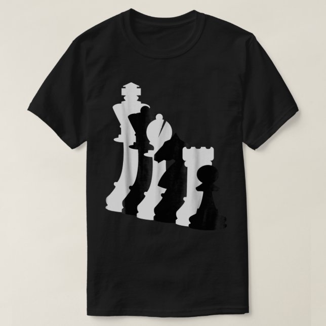 T-shirt Minimalist Black and White Chess Art (Design devant)