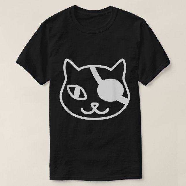 T-shirt Minimalist Pirate Cat Line Art (Design devant)