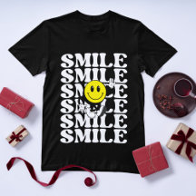 Minimalist Smile Emoji Retro Typography Funny 