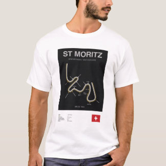 T-shirt Minimalist St Moritz Bobsleigh Line Tee Blk