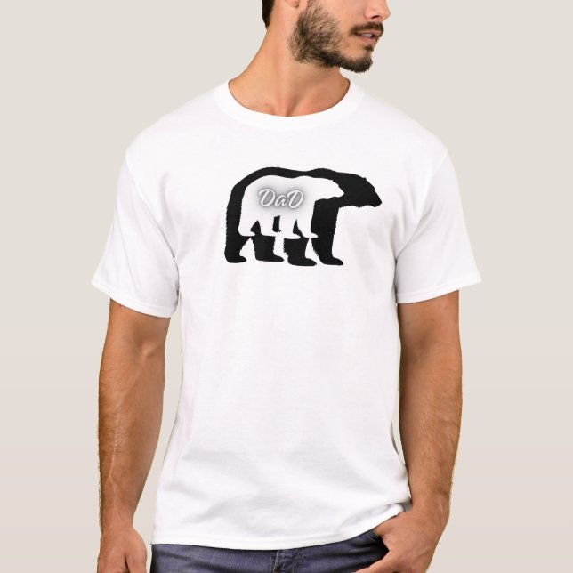 T-shirt minimaliste blanc silhouette d'ours polair (Devant)