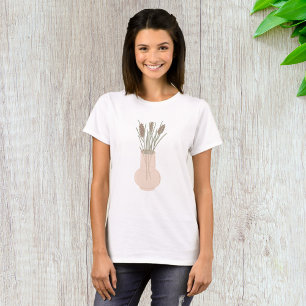 T-shirt Minimaliste Boho Lavande dans Vase en Verre