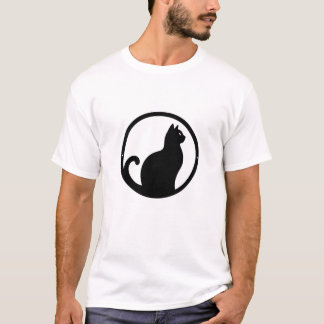 T-shirt minimaliste en silhouette de chat noir