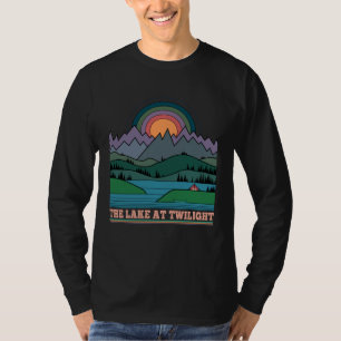 T-shirt Minimaliste linéaire Le lac au crépuscule