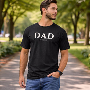 T-shirt Minimaliste Moderne Papa Noir Établit 