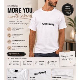 T-shirt minimaliste « Overthinking » pour hommes  