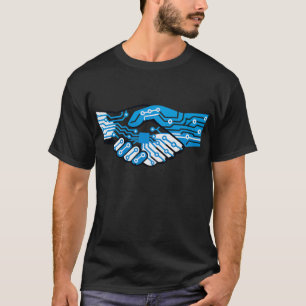 T-Shirt Minimaliste Technologie Poignée de Main Ci