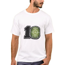 T-Shirt Minimaliste Terrain de Football Numéro 10
