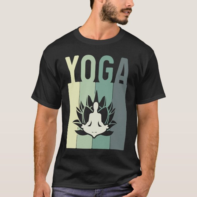 T-shirt Minimalistic Lotus Flower Meditating Yoga (Devant)